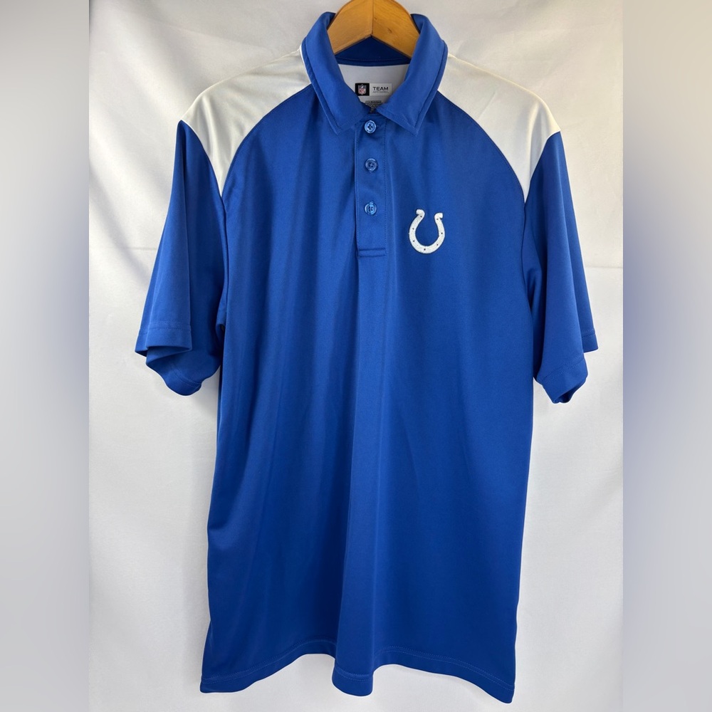 NFL Team Apparel Indianapolis Colts Blue Polo Shirt Men's Large